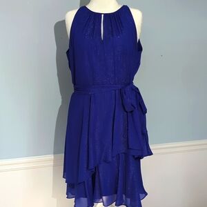 Blue with Silver Threading Cocktail Dress, 14